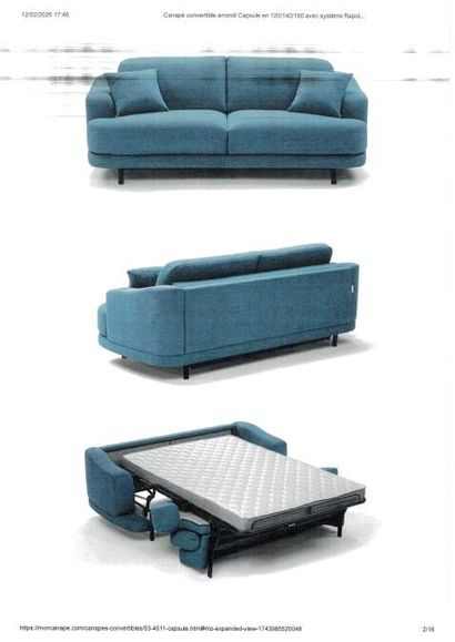 Canapé CAPSULE convertible. Sommier acier...