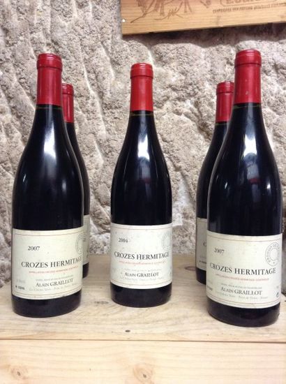 5 bouteilles : CROZES HERMITAGE 1 de 2004...