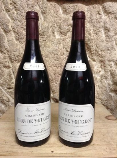 2 bouteilles : CLOS DE VOUGEOT GC 2007 Domaine...