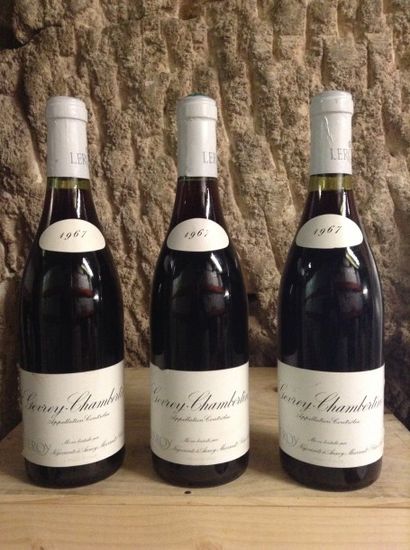 3 bouteilles : GEVREY-CHAMBERTIN 1967 Leroy...