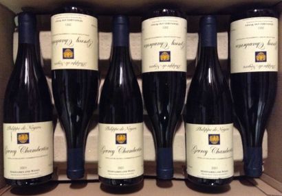 12 bouteilles : GEVREY-CHAMBERTIN 2001 Philippe...