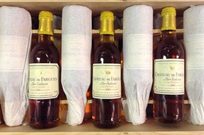 24 1/2 bouteilles : CHÂTEAU DE FARGUES Sauternes...