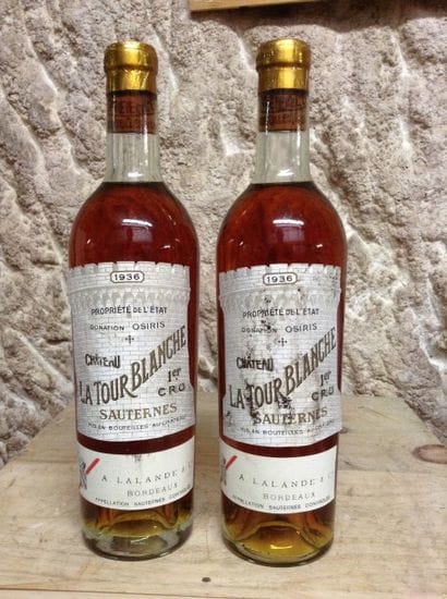 2 bouteilles : CHÂTEAU LA TOUR BLANCHE 1er...