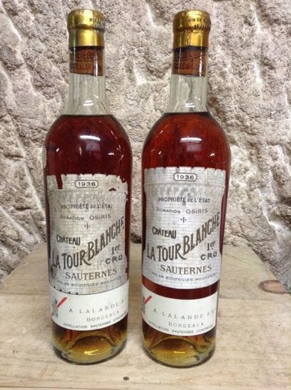 2 bouteilles : CHÂTEAU LA TOUR BLANCHE 1er...