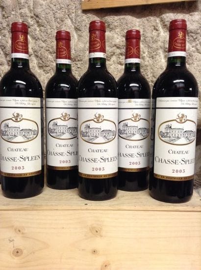 5 bouteilles : CHÂTEAU CHASSE SPLEEN Cru...