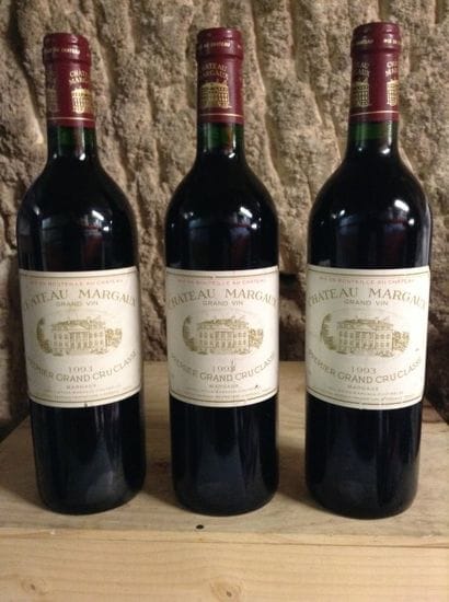 3 bouteilles : CHÂTEAU MARGAUX 1er GCC Margaux...