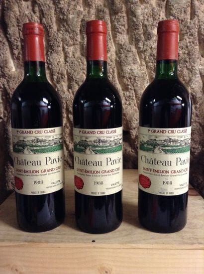 3 bouteilles : CHATEAU PAVIE 1er GCC B Saint...