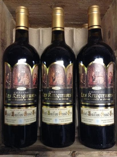 6 bouteilles : CHÂTEAU LES RELIGIEUSES 2002...