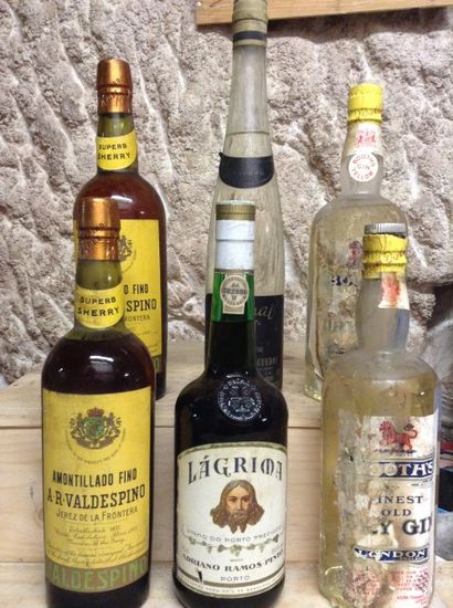 6 bouteilles : Lot de 6 bouteilles d'alcool...