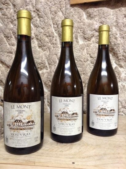 3 bouteilles : VOUVRAY (demi-sec) 