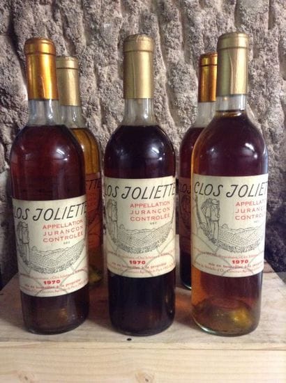 6 bouteilles : JURANCON (sec) 1970 CLOS JOLIETTE...