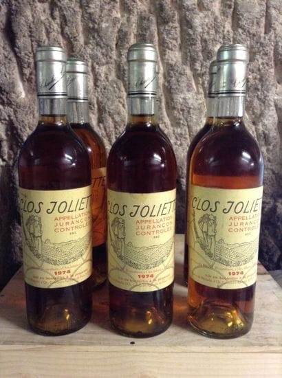 6 bouteilles : JURANCON (sec) 1974 CLOS JOLIETTE...