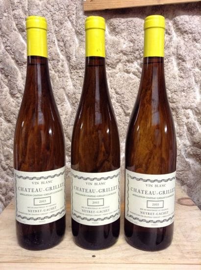 3 bouteilles : CHÂTEAU GRILLET 2003 Neyret...