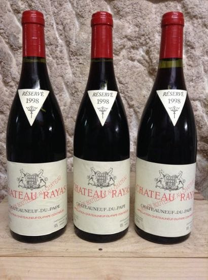3 bouteilles : CHATEAU RAYAS Chateauneuf-du-Pape...
