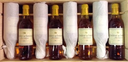 24 1/2 bouteilles : CHÂTEAU DE FARGUES Sauternes...