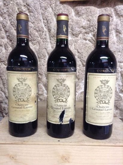 3 bouteilles : CHATEAU GRUAUD LAROSE (Cordier)...