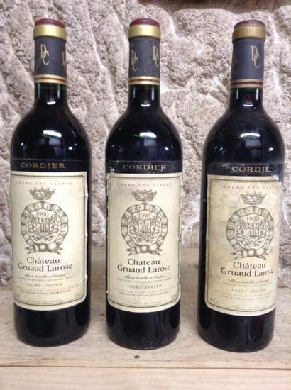 3 bouteilles : CHATEAU GRUAUD LAROSE (Cordier)...