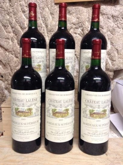 6 magnums : CHÂTEAU LALENE 2003 Bordeaux...
