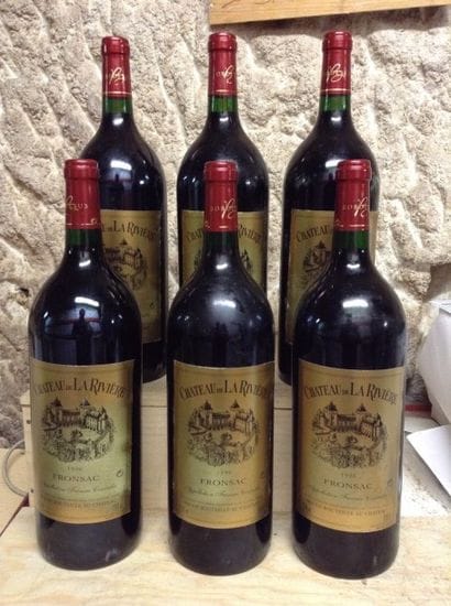6 magnums : CHÂTEAU DE LA RIVIERE 1996 F...