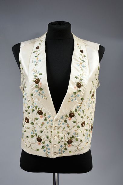 Elegant man's waistcoat, circa 1850, shawl...