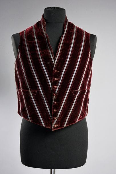 Vest, Second Empire period, alternating ribbons...