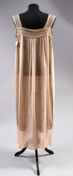 Afternoon dress, circa 1920, strapless dress...