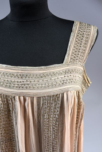 Afternoon dress, circa 1920, strapless dress...