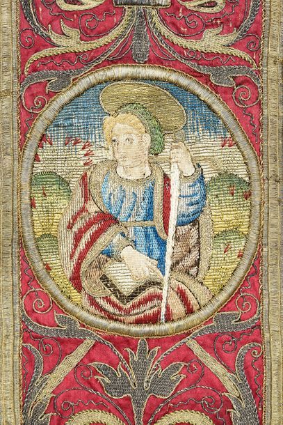 Chasuble with embroidered orphreys, Spain,...