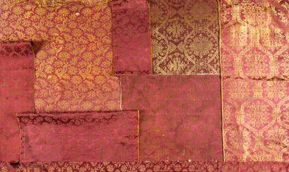 Red and gold brocatelle and damask, Italy...