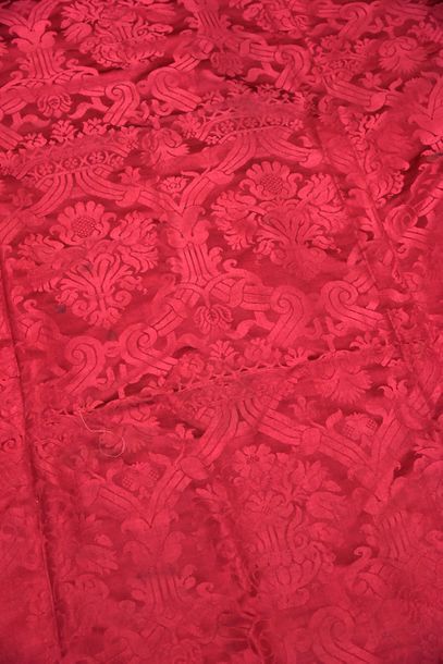 Curtain panel in crimson damask, Spain or...