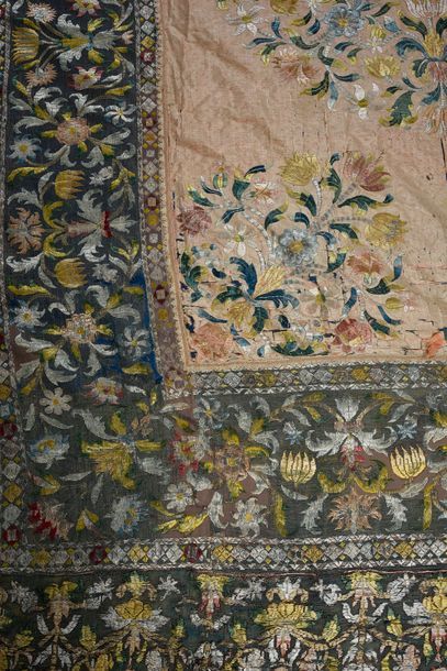 Tablecloth or part of an embroidered bedding,...