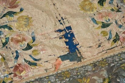 Tablecloth or part of an embroidered bedding,...