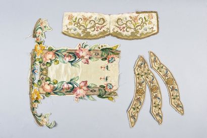 Combination of appliqué and needlepoint embroideries...