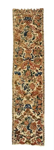 Two embroidered bed slopes, Louis XIV period,...