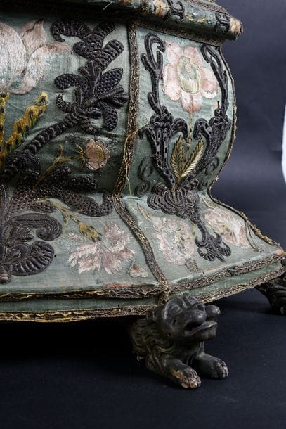 Wedding chest embroidered with arms, Italy,...