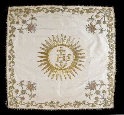 Two embroidered chalice veils, 17th and 18th...