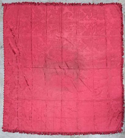 Raspberry damask tablecloth, circa 1730,...