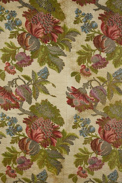 Dismantled chasuble in naturalistic brocade,...