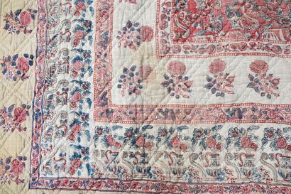 Quilted and quilted quilt in printed Indian...