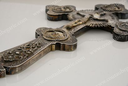 A VERMEIL PROCESSION CROSS. 
 With chased...