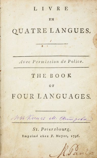 MORAL MAXIMS. Book in four languages, printed...