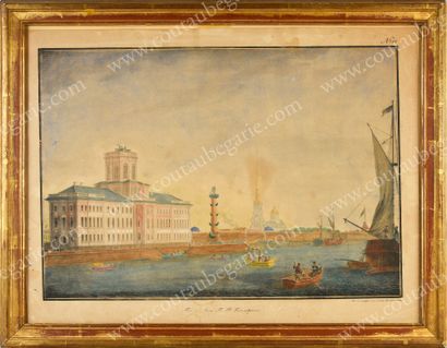 Ecole russe du XIXe siecle.
View of the Kunstkamera...