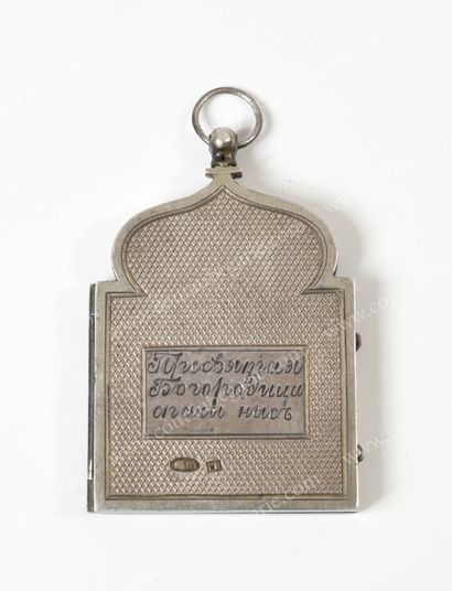 TRAVEL DIPTYCH IN GILT. 
 In the shape of...