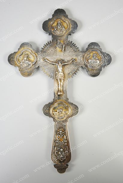 A VERMEIL PROCESSION CROSS. 
 With chased...