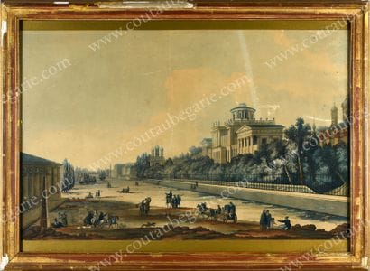 Ecole russe du XIXe siecle.
View of St. Petersburg.
Colored...