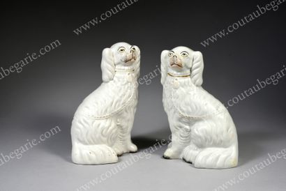 Pair of faience dogs.
English work from the...