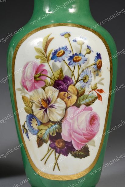 PAIR OF LARGE PORCELAIN VESSELS.
Baluster...