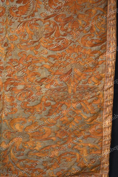 PIECE OF FABRIC. 
 Part of a hanging, rectangular...