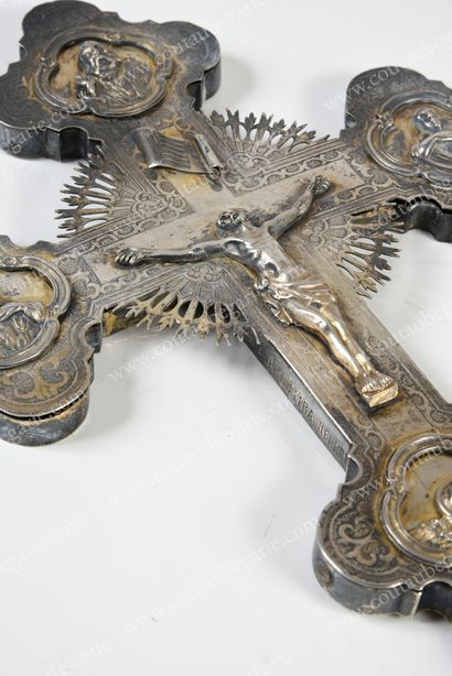 A VERMEIL PROCESSION CROSS. 
 With chased...