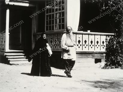 TOLSTOÏ, Léon (1828-1910).
With his sister,...